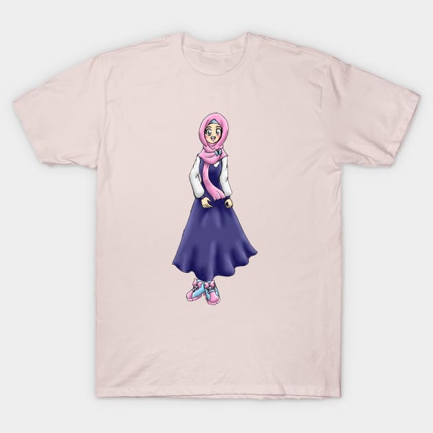 ANIME HIJAB GIRL SCHOOL UNIFORM T-Shirt by MIZART